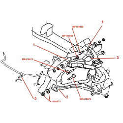 Silentbloc Polyuréthane N°2 et 3 du Bras Inférieur Avant Pajero 3 et 4