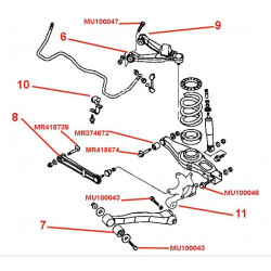 Silentbloc de bras de suspension inférieur Arrière Pajero III et IV