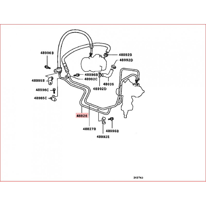 Durite Pression de Direction Assistée Pajero I  L043 - L048