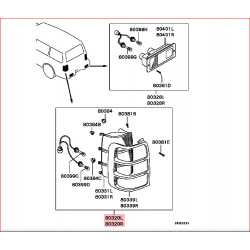 Bloc Optique Arrière Gauche d'origine complet pour Pajero 2 Ailes Large
