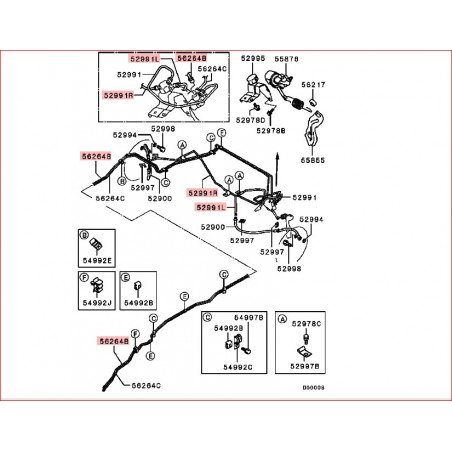Durites de frein Acier entre répartiteur et durite souple Arrière Droite Pajero III Court