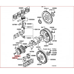 Boulon de Poulie Damper Pajero 2 et 3, L200 K74, Sport K94, 2,5L TDI 4D56