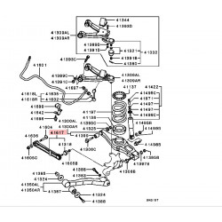 Bras inférieur Arrière Pajero III 07/2006 - 08/2006 et Pajero 4