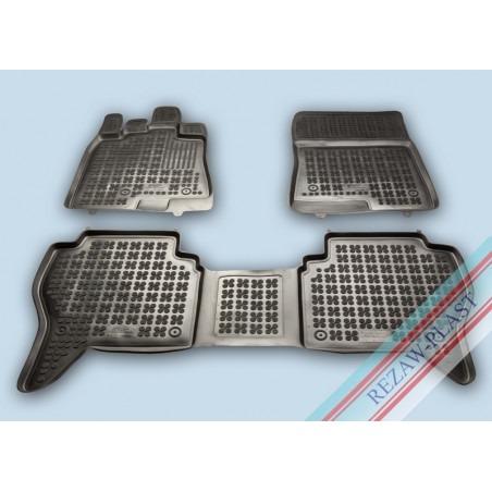 Kit 3 Tapis de Sol Caoutchouc avec Rebord et Fixation pour Pajero 4 Long ou Court Kit 3 Tapis de Sol Caoutchouc avec Rebord et Fixation pour Pajero 4 Long ou Court