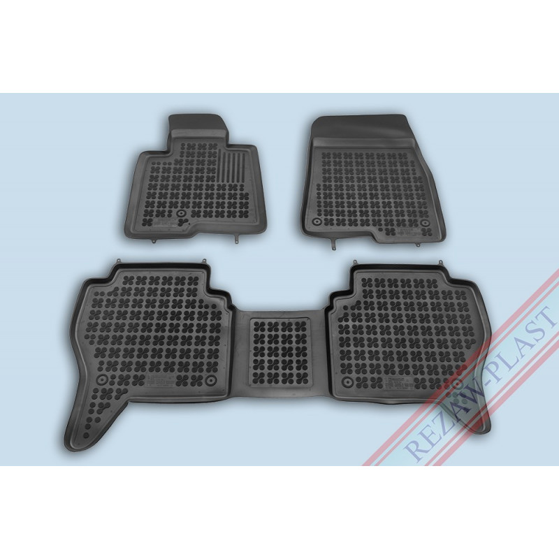 Kit 3 Tapis de Sol Caoutchouc avec Rebord et Fixation pour Pajero 3 Long ou Court