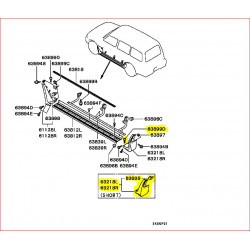 Garniture de Bas d'Ailes Arrière Droit ou Gauche Gris Pajero 2 Court