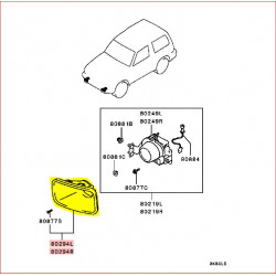 Enjoliveur d'Antibrouillard Carré Avant Droit ou Gauche Gris Pajero 2