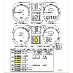 Ampoule de tableau de bord, indication 4X4 Pajero 2