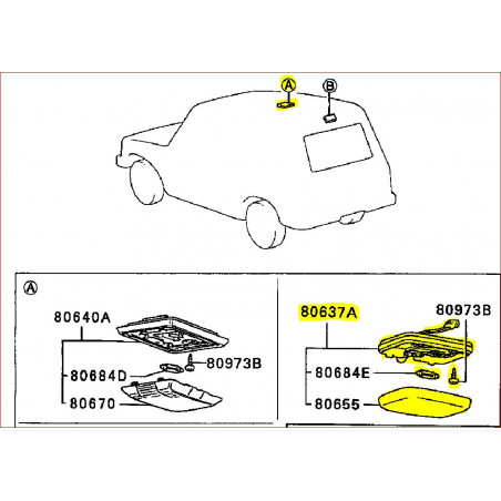 Plafonnier d’Intérieur Pajero 1 L044 et L049 MB305836