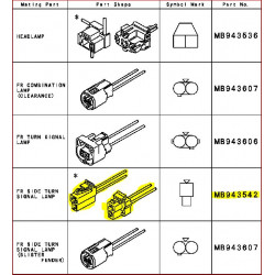 Prise d'Origine sur Faisceaux de Feux Clignotant Latéral Pajero 2 MB943542