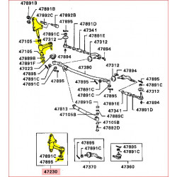 Renvoi de Direction Coter Passager Pajero I L042, L043, L044, L047, L048, L049, L141 et L146