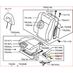 Bouton Interrupteur de Réglage du Siège Électrique Pajero 3 MR600710