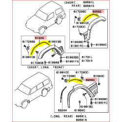 Joint Entre la Carrosserie et l'Elargisseur d'Aile Avant ou Arrière Pajero 2