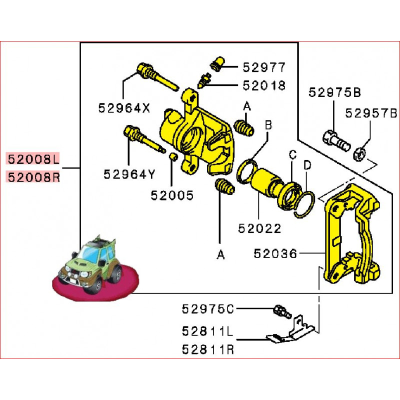 Kit De 2 étriers De Frein Arrière NK Pour Mitsubishi Pajero - Diamètre Piston 43mm - Neufs