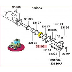Roulement d'Arbre de Roue Pont Arrière Mini Pajero H57