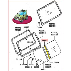 Joint d'Étanchéité de Vitre Arrière Coulissante Droite ou Gauche Pajero 2 Long