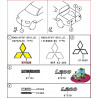 Logo MITSUBISHI Chromé Autocollant sur Calandre L200 KB4T