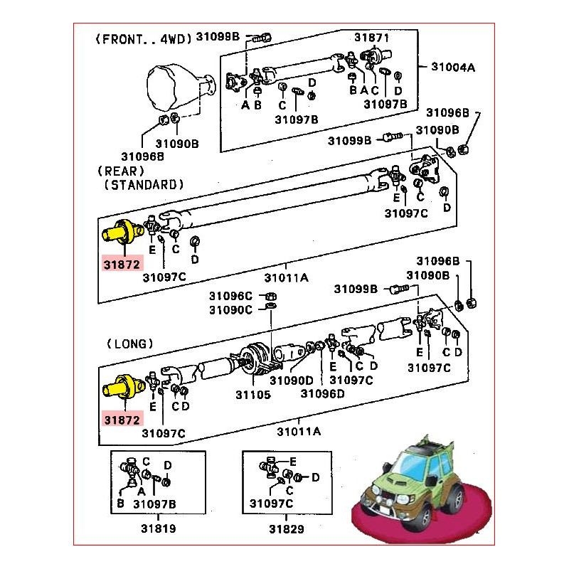 Tête de Cardan d'Arbre de Transmission Arrière L200 K34