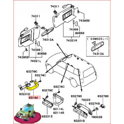 Poignée de Maintien Intérieur Grise Avant Droite ou Gauche Pajero 3