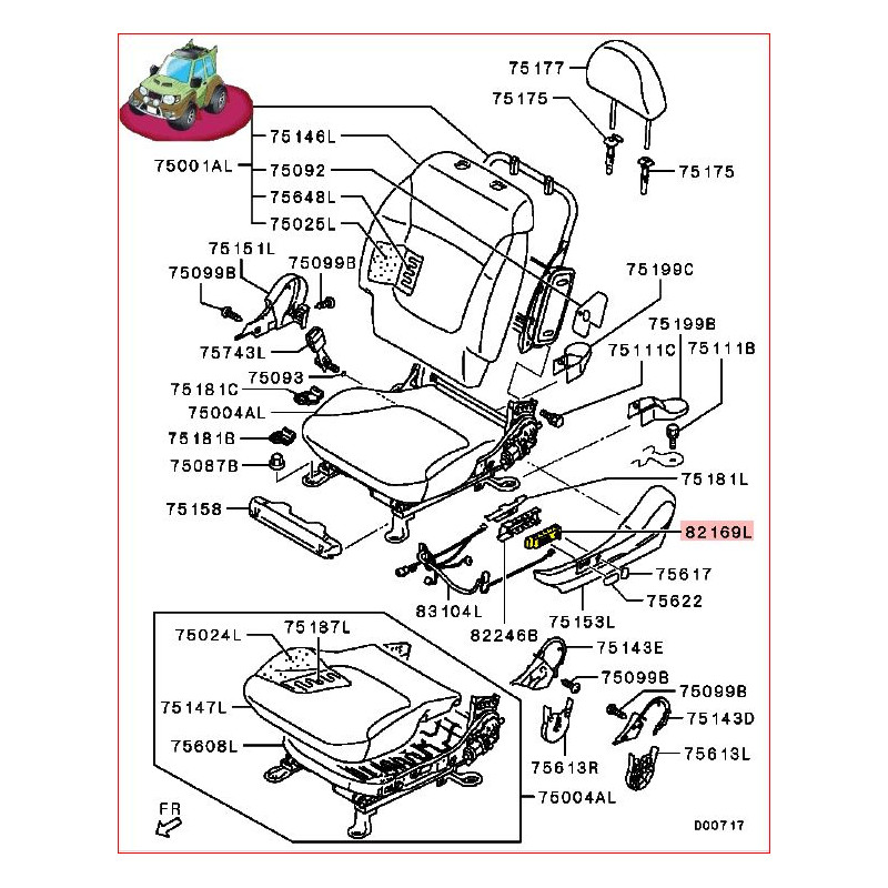 Bouton Interrupteur de Réglage du Siège Électrique Nativa 2,5L TDI