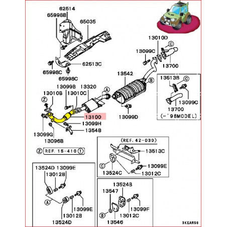Ligne D'échappement Complète Neuve Pour Mitsubishi Pajero II 2.8 TDI 1994-1996