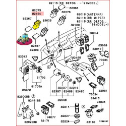 Bouton Interrupteur Anti Brouillard Arrière Pajero 2