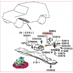 Boulon de l'Entretoise du Silentbloc sur le Coter de la Boite de Transfert Pajero 1 et L200 1