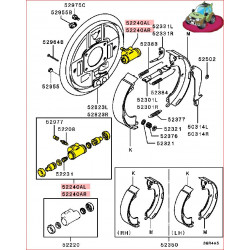 Cylindre de Frein de Roue Arrière Droite ou Gauche d'Origine L200 K74 Avant 2000