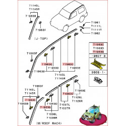 1 Attache Clips de Baguette de Toit Pajero 2 Court