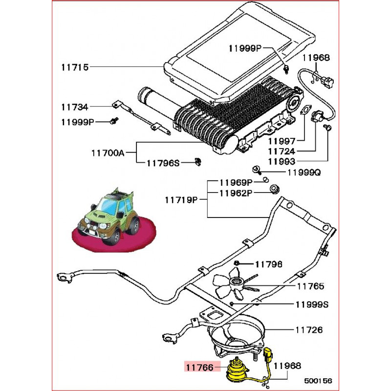 Moteur du Ventilateur de l'Intercooler L200 K74 et Sport K94