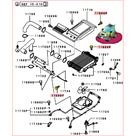 1 Vis de Fixation du Couvercle du Radiateur d'Intercooler 2,8L TDI et 2,5L TDI