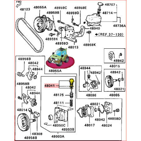 Petit Kit Joint Pompe de Direction Assisté Pajero 1 / 2,5L TD / TDI et V6 3,0L