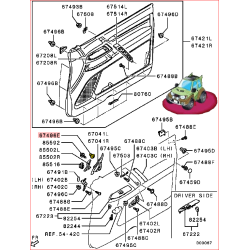 1 Clips de Maintien du Haut de la Garniture de Porte Intérieur Avant Droite ou Gauche Pajero 4